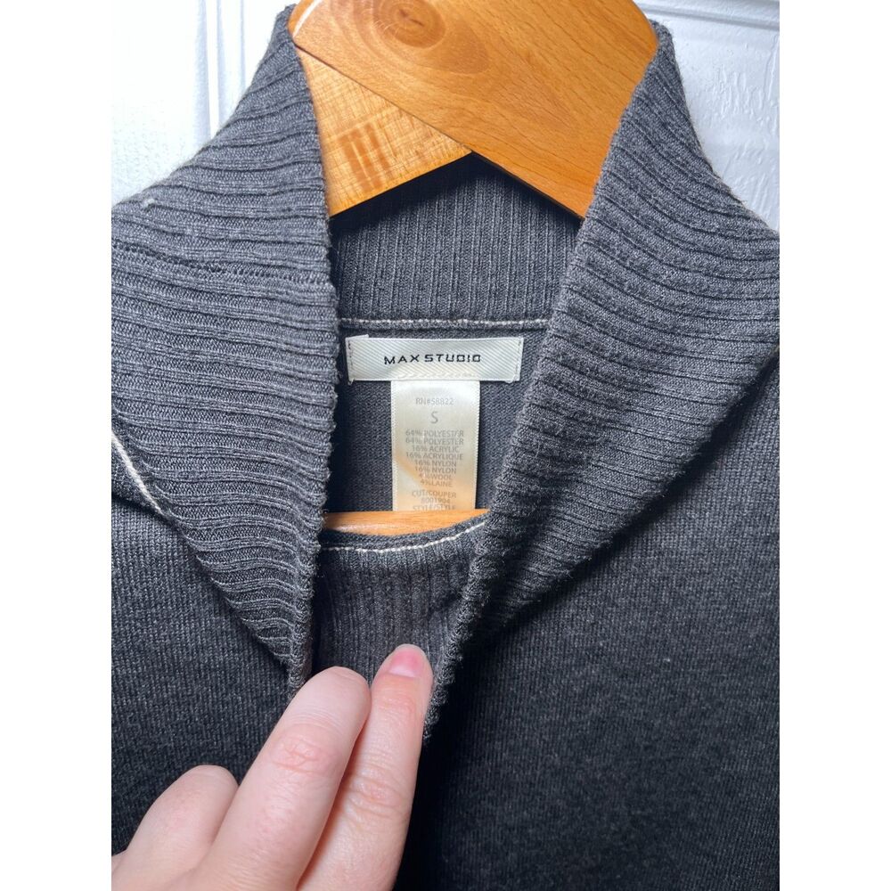 Max Studio Womens Small Gray Turtleneck Sweater Dress Knit Tunic